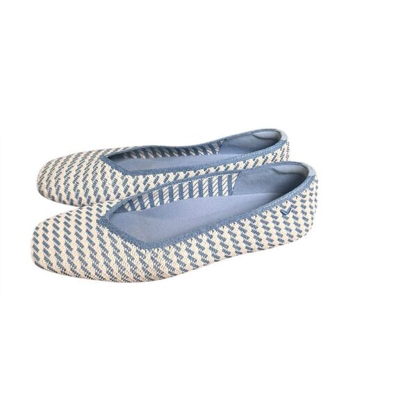Vivaia Square-Toe V-Cut Flats (Margot 2.0) Denim Stripe 39 - Picture 3 of 6
